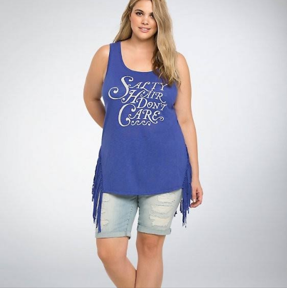 Torrid tank top with fringe sides size 4
